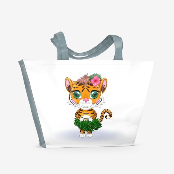 Пляжная сумка «Тигренок в образе танцовщицы. Амурский тигр»