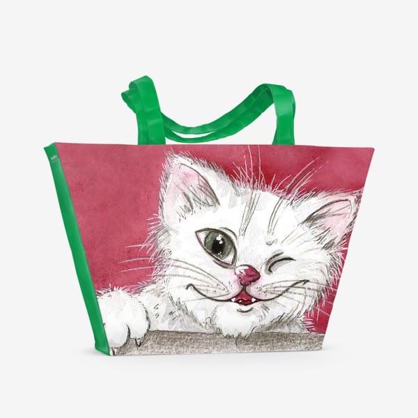 Пляжная сумка «Шкодливый котик»