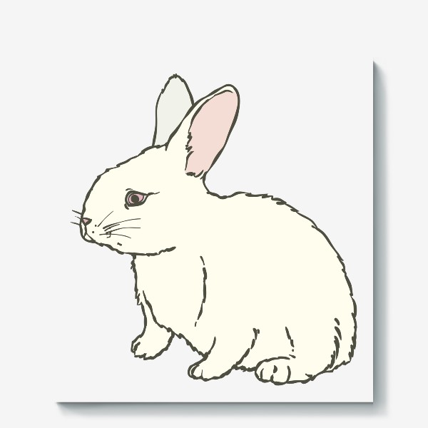 Холст «Белый кролик»