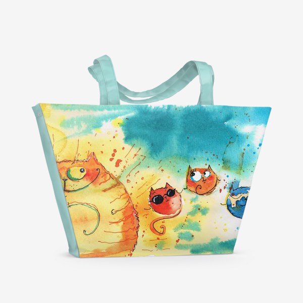 Пляжная сумка «Кошачья Галактика »