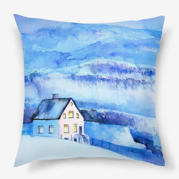 Подушка «Дом в синих горах»