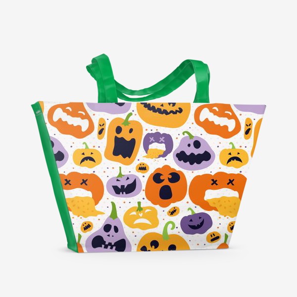 Пляжная сумка «Тыквы, праздник Хэллоуин. Halloween.»