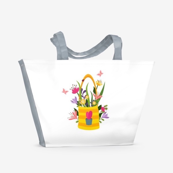 Пляжная сумка &laquo;Сумка и цветы&raquo;