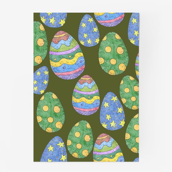 Постер «Пасхальные яйца на фоне хаки»