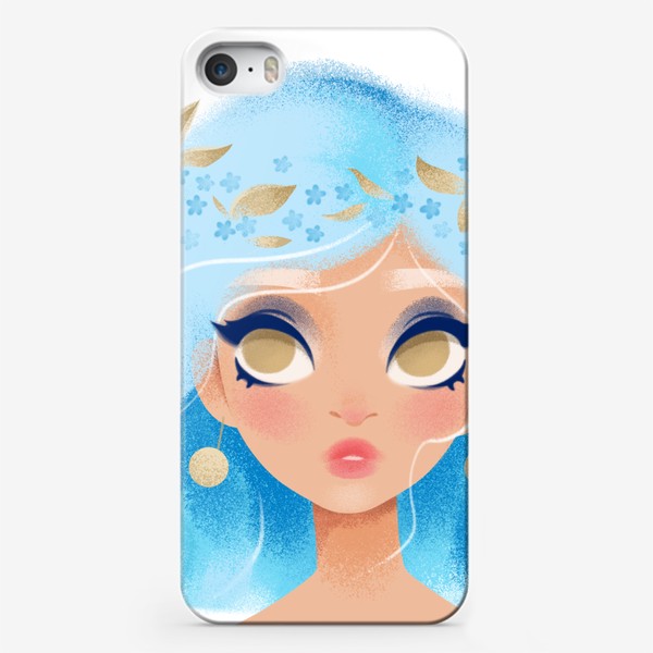 Чехол iPhone «Мальвина. Девочка с голубыми волосами. Весна»