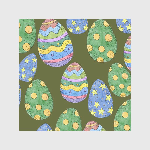 Скатерть «Пасхальные яйца на фоне хаки»