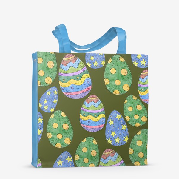 Сумка-шоппер «Пасхальные яйца на фоне хаки»