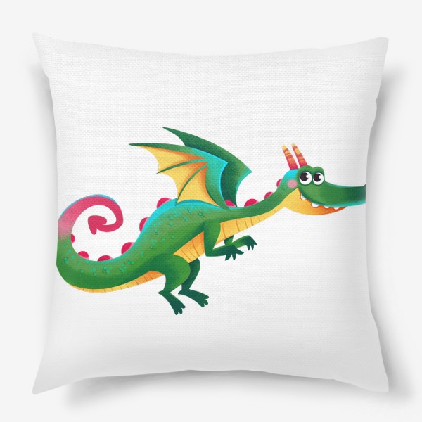 Подушка «Зеленый сказочный дракон»