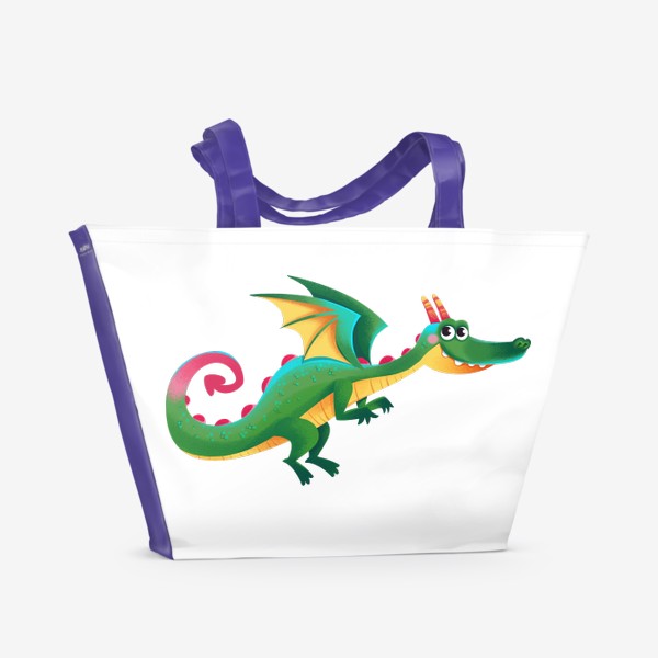 Пляжная сумка «Зеленый сказочный дракон»