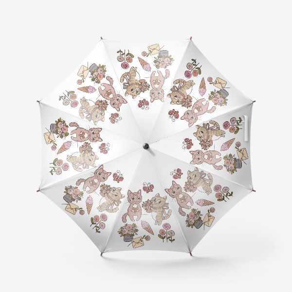 Зонт «Котики. Цветочно-мороженковое настроение»