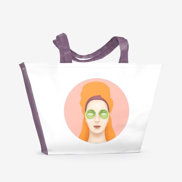 Пляжная сумка «Relax (девушка в полотенце и охлаждающей маске для глаз)»