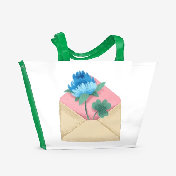 Пляжная сумка «Конверт с цветком»