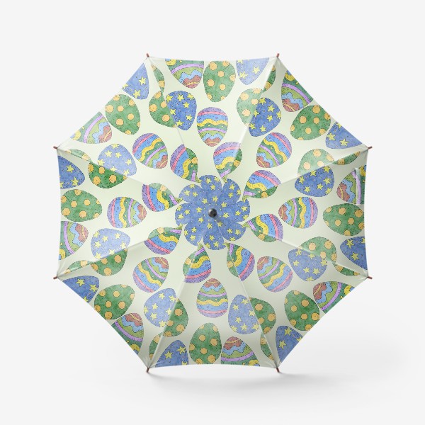 Зонт «Узор с пасхальными яйцами на зеленом фоне»
