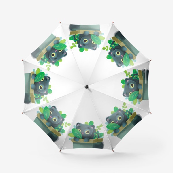 Зонт «кот в цветах»