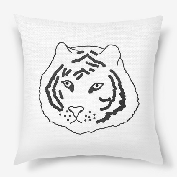 Подушка «тигр черно-белый»