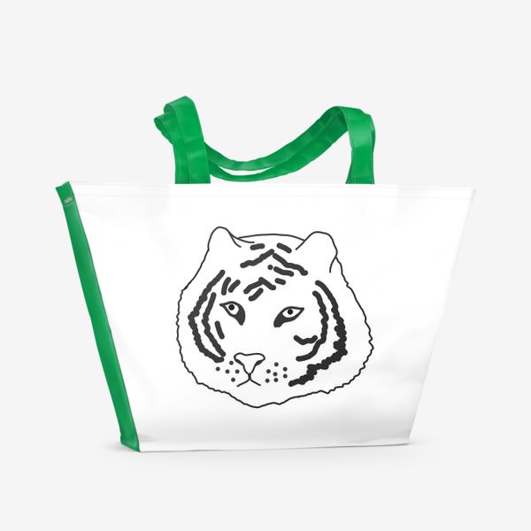 Пляжная сумка «тигр черно-белый»