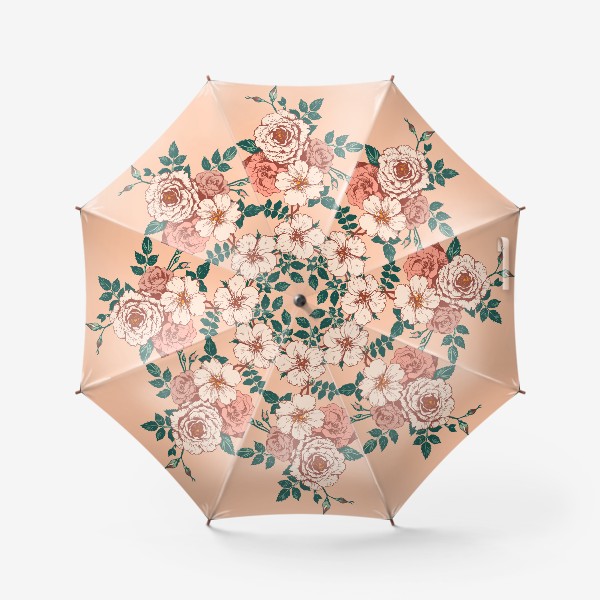 Зонт «Винтажные розы на фоне цвета пудры»