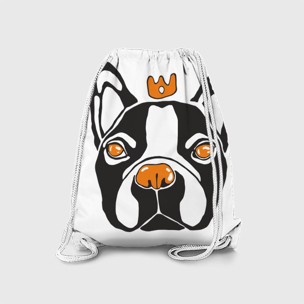 Рюкзак «Французский бульдог. Собаки. Черно-белый»
