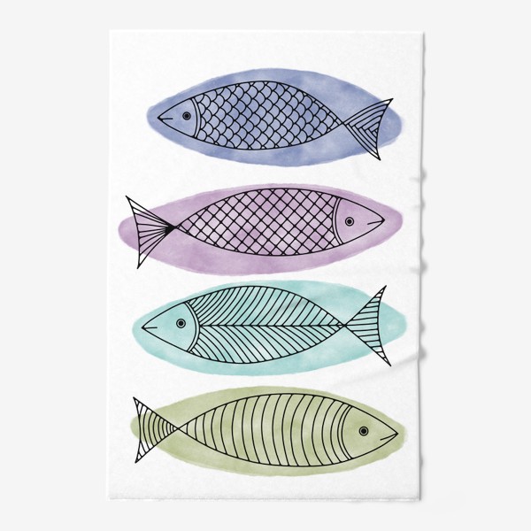 Полотенце «Акварельные рыбы»