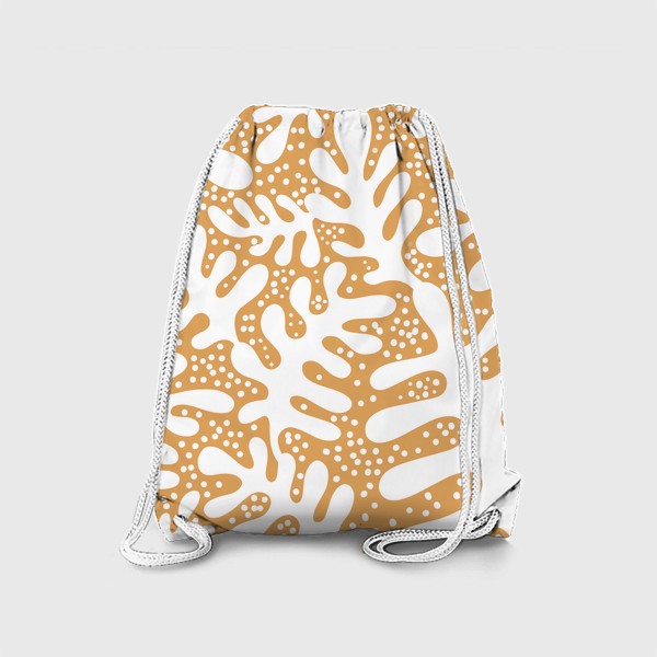Рюкзак «Плоские листья на желтом фоне»