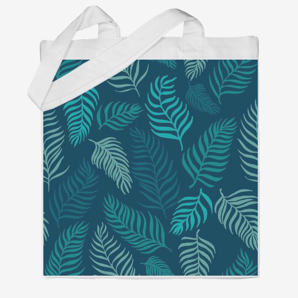 Сумка хб «Голубые пальмовые листья»