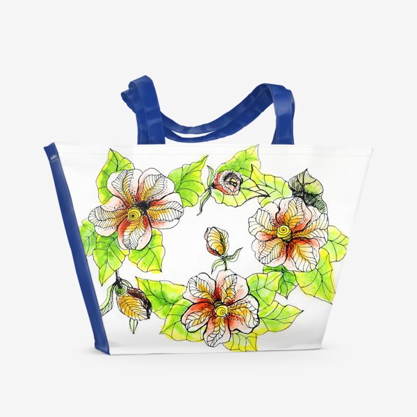 Пляжная сумка «Цветочный хоровод»