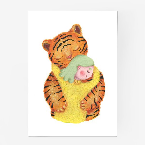 Постер «Год тигра. Новый год 2022. Подарок на новый год девушке, ребенку, любимому человеку, маме»