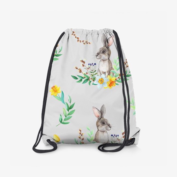 Рюкзак «Весенний зайка в цветах и листьях»