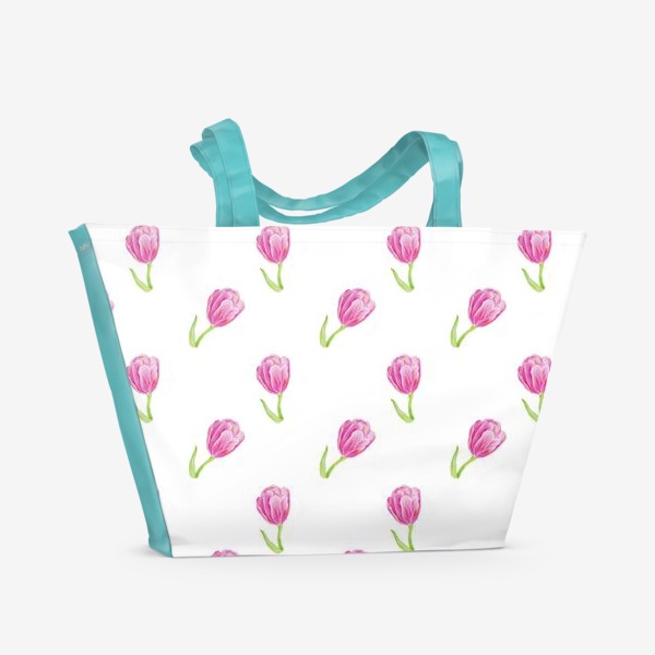 Пляжная сумка «Розовые тюльпанчики»