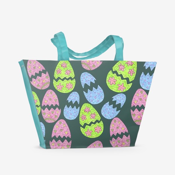 Пляжная сумка &laquo;Узор с пасхальными яйцами&raquo;