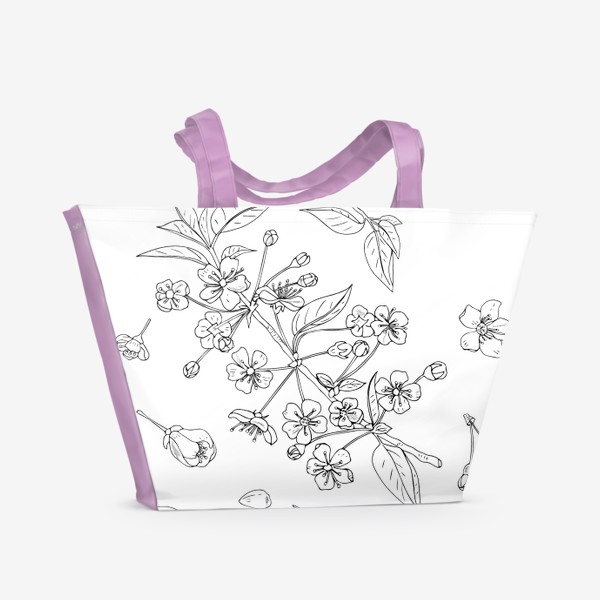 Пляжная сумка «цветущая вишня»