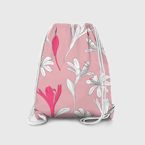 Рюкзак «цветы на розовом»