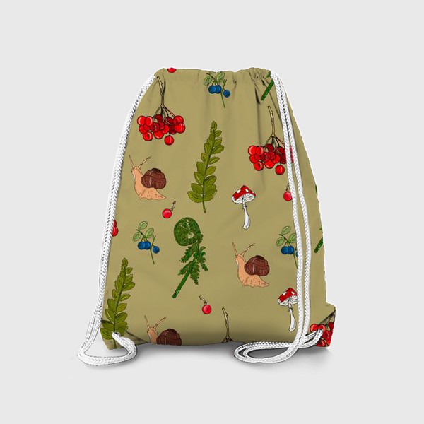 Рюкзак «летний лес. папоротник, ягоды, улитка»