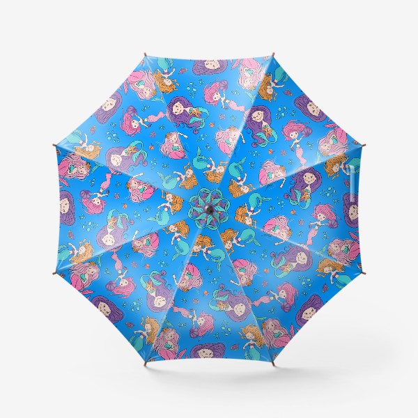 Зонт «Милые русалки, паттерн»
