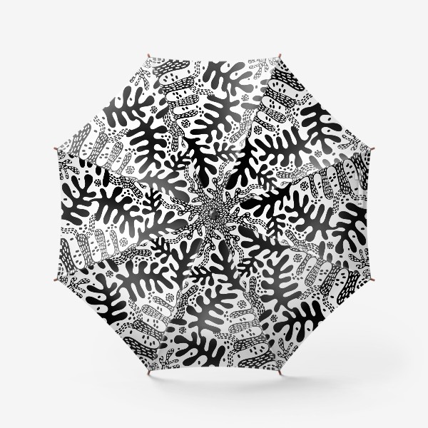 Зонт «Черно-белые листья»