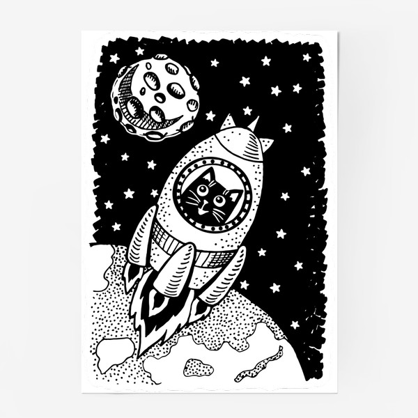 Постер «Котик-космонавт»