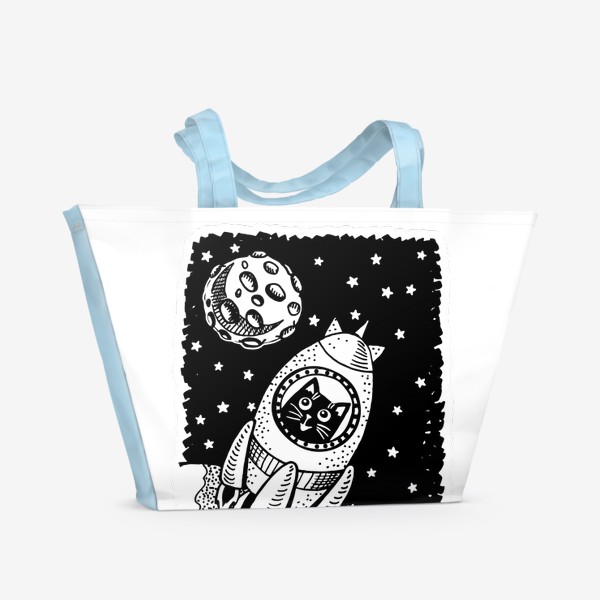 Пляжная сумка «Котик-космонавт»