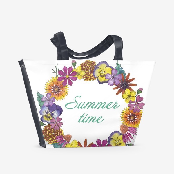 Пляжная сумка «Цветочный венок. Лето»
