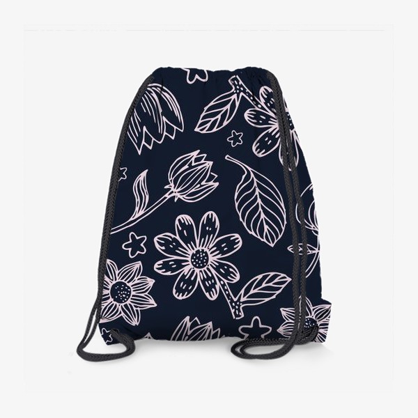Рюкзак «Черно-белые цветы»