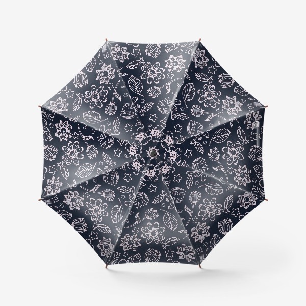 Зонт &laquo;Черно-белые цветы&raquo;