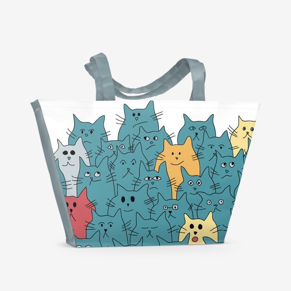 Пляжная сумка «Синие коты»