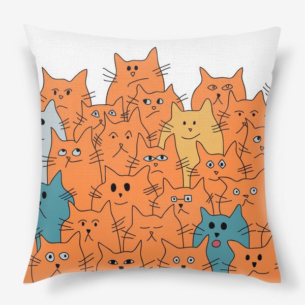 Подушка «Оранжевые коты»