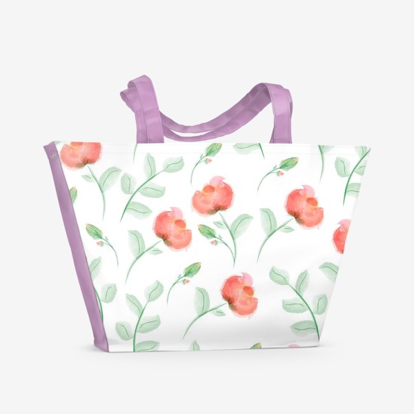 Пляжная сумка «акварельные розы»
