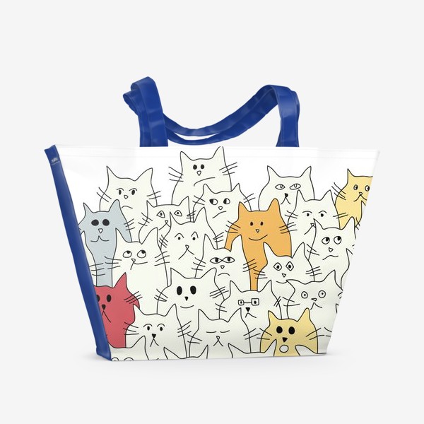 Пляжная сумка «Светлые коты»