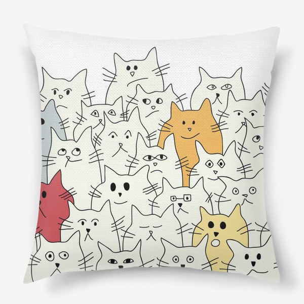 Подушка «Светлые коты»
