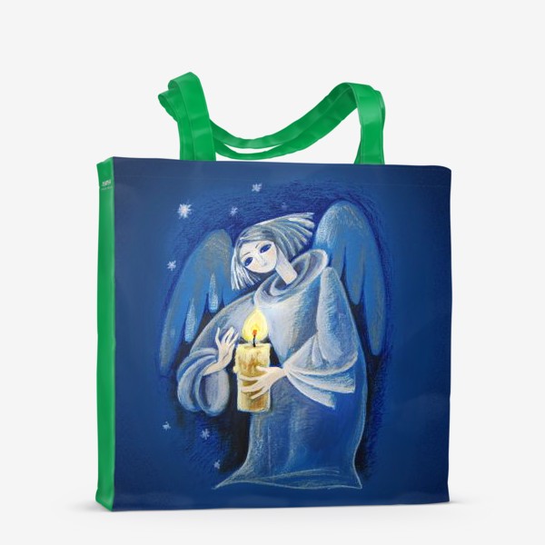 Сумка-шоппер «ангел-хранитель со свечой»
