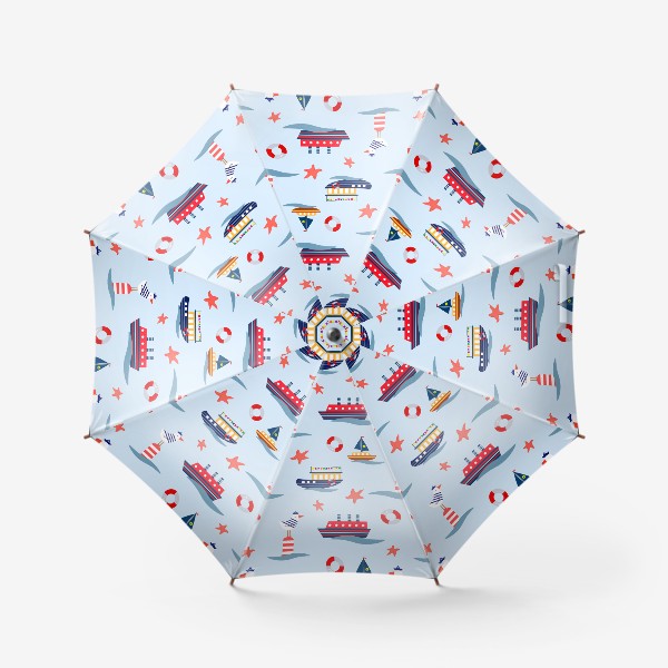 Зонт «Корабли и чайки»