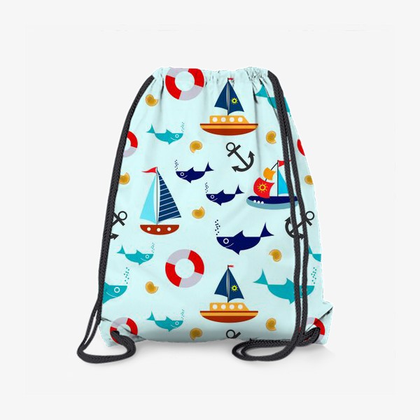 Рюкзак «Корабли и рыбы»