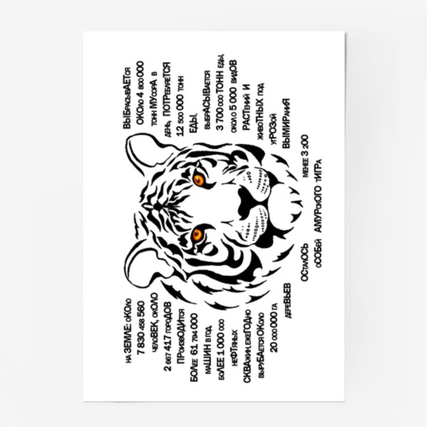 Постер «Тигр. Графика. Текст»