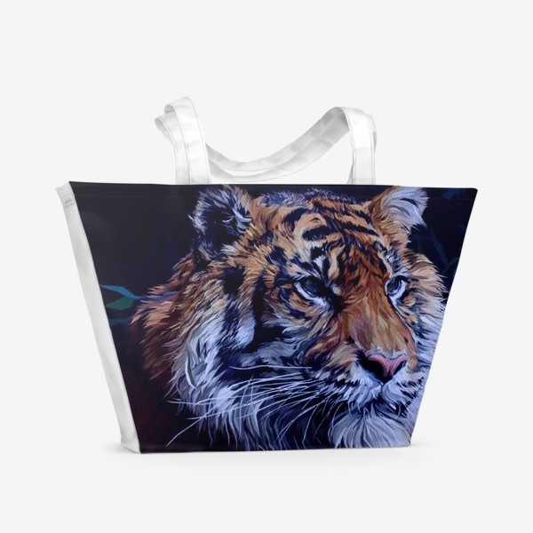 Пляжная сумка «Амурский тигр. Спаси Амурского тигра. Дикая природа. Фонд помощи.»
